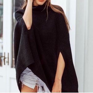 MYA turtle neck cape sweater one size